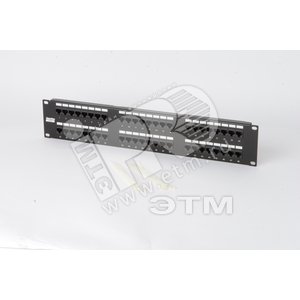 Патч-панель 19 дюймов категория 5е PP2-19-48-8P8C-C5e-110D 2U 48 портов - Hyperline