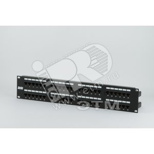 Патч-панель 19 2U 48 портов RJ-45 категория 6 Dual IDC (задний кабельный организатор в комплекте) - Hyperline