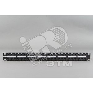 Патч-панель PPHD-19-48-8P8C-C5e-110D высокой плотности 19", 1U, 48 портов RJ-45, категория 5e, Dual IDC | 32809 | Hyperline - Hyperline
