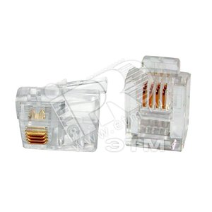 Телефонный разъем RJ-12(6P4C) (3 µ/ 3 микродюйма) - Hyperline