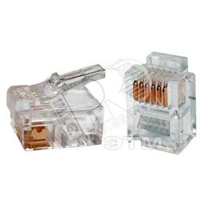 Телефонный разъем RJ-12(6P6C) (3 µ/ 3 микродюйма) - Hyperline