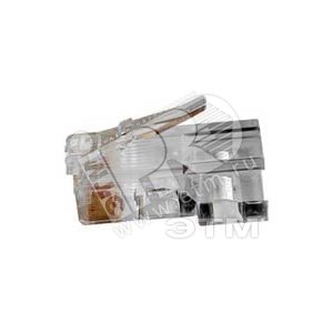 Разъем RJ-458P8C под витую пару категория 3 6 / 6 микродюймов универсальный 100 шт (49344)