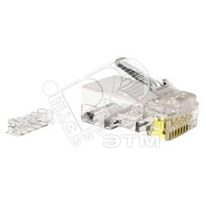 Разъем RJ-458P8C под витую пару категория 6  универсальный   100 шт (49364)