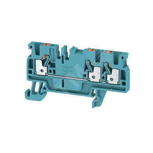 Клемма проходная, PUSH IN, 2.5 мм.кв, 800 V, 24 A, синий A3C 2.5 BL