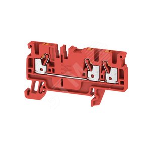 Клемма проходная, PUSH IN, 2.5 мм.кв, 800 V, 24 A, красный A3C 2.5 RD