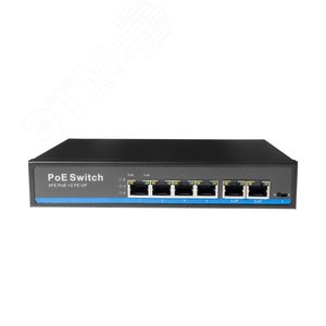 Коммутатор неуправляемый 6 портов RJ45 10 100 Мб/с PoE 80Вт - Giraffe