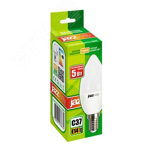 Лампа светодиодная LED 5Вт E14 400Лм теплый матовая свеча 230V/50Hz ECO (1036834A) - фото 2