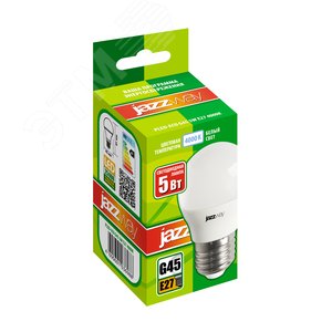 Лампа светодиодная LED 5Вт E27 400Лм белый матовая шар 230V/50Hz ECO (1036988A) - фото 2