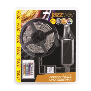 Лента светодиодная LEDx30/м 4м 7.2Вт 12В IP65 RGB блистер - Jazzway