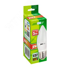Лампа светодиодная LED 5вт E27 400Лм белый матовая свеча 230V/50Hz ECO - фото 2