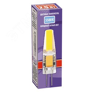 Лампа светодиодная LED 2.5вт G4 12B 200Lm холодный COB - фото 2