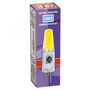 Лампа светодиодная LED 3Вт G4 холодный COB - фото 2