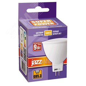 Лампа светодиодная LED 9Вт MR16 GU5.3 теплый - фото 2