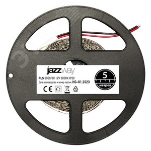 Лента светодиодная 7.2Вт/м 12В 3000К теплый белый IP20 30 LED/м 5м - фото 3