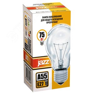 Лампа накаливания A55 240V 75W E27 clear (Б 230-75-5) (3320478) - фото 2