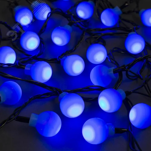 Электрогирлянда Жемчужные шарики 80LED 4 м синяя - фото 2