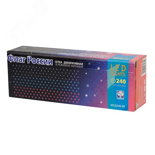 Гирлянда-сетка Триколор 150х90см, 240 LED, IP20, NTLD240-RT - фото 2