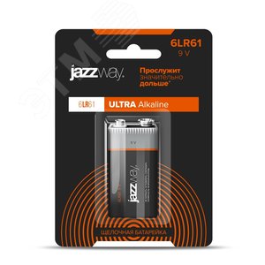 Элемент питания 6LR61, крона JAZZway Ultra PLUS, блистер, 1 шт. - Jazzway