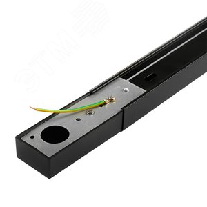 Шинопровод чёрный 2м PTR 2M-BL с токоподводом и заглушкой 4