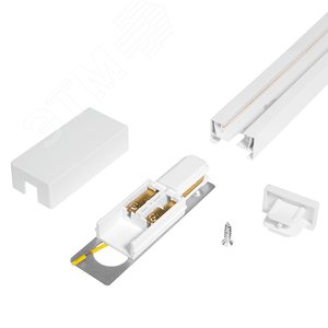 Шинопровод белый 2м PTR 2M-WH с токоподводом и заглушкой 6