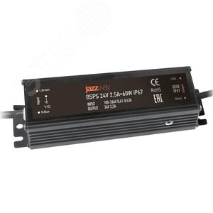 Драйвер для светодиодный ленты BSPS 24V 2,5A=60W IP67 - Jazzway