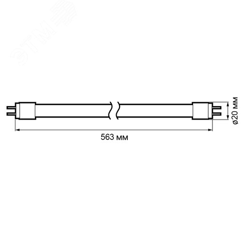 Лампа LED 8вт G5 белый (установка возможна после демонтажа ПРА),стекло 4