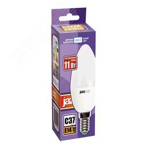 Лампа светодиодная LED 11Вт 230Вт E14 белый матовый свеча Jazzway (5019188) - фото 2