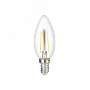 Лампа сетодиодная декоративная LED 6w E14 3000K свеча прозрачная филамент 230/50 Jazzway (5020450) - Jazzway
