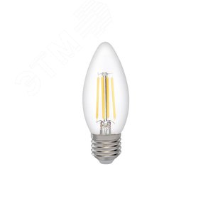 Лампа сетодиодная декоративная LED 6w E27 3000K свеча прозрачная филамент 230/50 Jazzway (5020481) - Jazzway