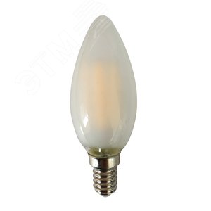 Лампа сетодиодная декоративная LED 6w E14 3000K свеча матовая филамент 230/50 Jazzway (5020573) - Jazzway