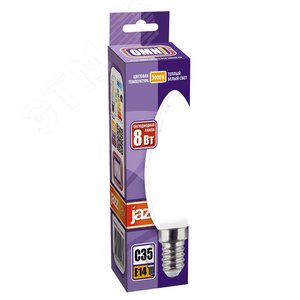 Лампа сетодиодная декоративная LED 8w E14 3000K свеча матовая филамент 230/50 Jazzway (5020856) 2