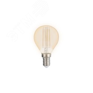 Лампа сетодиодная декоративная LED 8w E14 3000K шар золотой филамент 230/50 Jazzway (5021570) - Jazzway