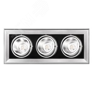 Светильник светодиодный встраиваемый карданный ДВО-3x9W 4000K 24° GREY IP40 Jazzway (5027183) - Jazzway