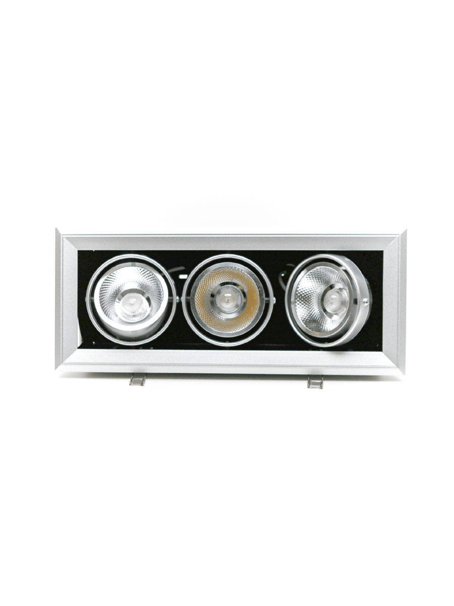 Светильник светодиодный встраиваемый карданный ДВО-3x9W 4000K 24° GREY IP40 Jazzway (5027183) - фото 2