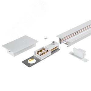 Шинопровод белый встраиваемый 2м PTR/R 2M-BL с токоподводом и заглушкой 6