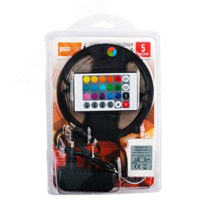 Лента светодиодная MVS LEDх60/м 5м 6Вт/м RGB 220В блистер в комплекте пульт драйвер акссесуары      -20...+40 C IP68 JazzWay (5034754) - Jazzway