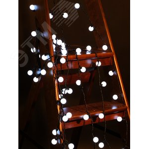 Электрогирлянда Шарики наружная 100LED 2.4см белая - фото 2