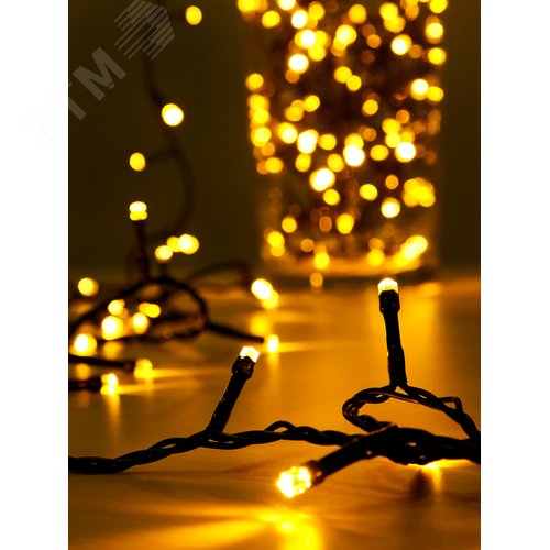 Электрогирлянда светодиодная нить, теплый белый, 9 м, IP44, 8 режимов, DCB-LD180WW-C-31V 5