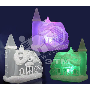 Стеклянный дом с подсветкой RGB 10x7x10.8см - Jazzway