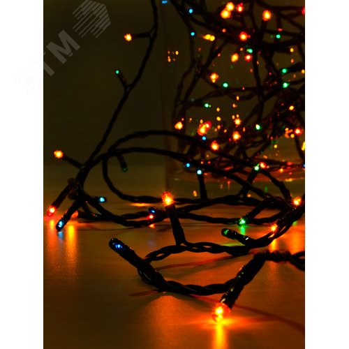 Электрогирлянда внутренняя 200 микроламп 10 м разноцветная - фото 4
