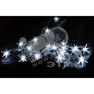 Электрогирлянда Снежинки внутренняя 20LED 2.8м (4607144113205) - Jazzway