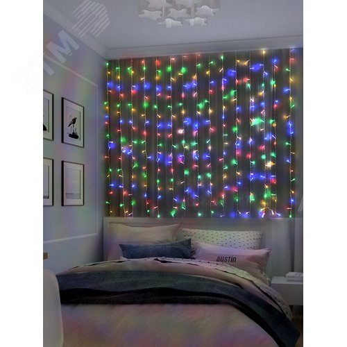 Электрогирлянда Занавес LDCL368C-M 150x150 368L LED. мультицвет - Jazzway