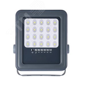 Прожектор светодиодный LED ДО-50 Вт 6500К серый 800 Лм IP65 с солнечной панелью - Jazzway