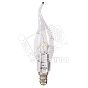 Лампа светодиодная PLED-CA37 CLEAR 5W 2700K 390Lm E14 230V/50Hz - Jazzway