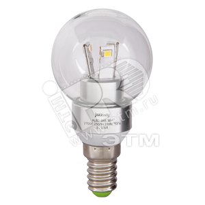 Лампа светодиодная LED 3вт Е14 G45 теплая прозрачная (шар) PLED - Jazzway