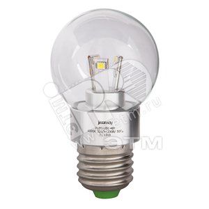 Лампа светодиодная LED 4вт E27 G50 теплая прозрачная (шар) PLED - Jazzway