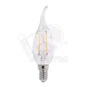 Лампа светодиодная LED 5Вт СА37 Е14 теплый свет прозрачная - Jazzway
