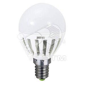 Лампа светодиодная LED 3.5вт Е14 ECO G45 холодная (шар) PLED - Jazzway