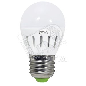 Лампа светодиодная LED 5вт Е27 G45 холодная (шар) PLED - Jazzway