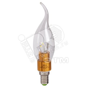 Лампа светодиодная PLED-CA37 CLEAR GOLD 5w 4000K 390Lm E14 230/50 (1033864) - Jazzway